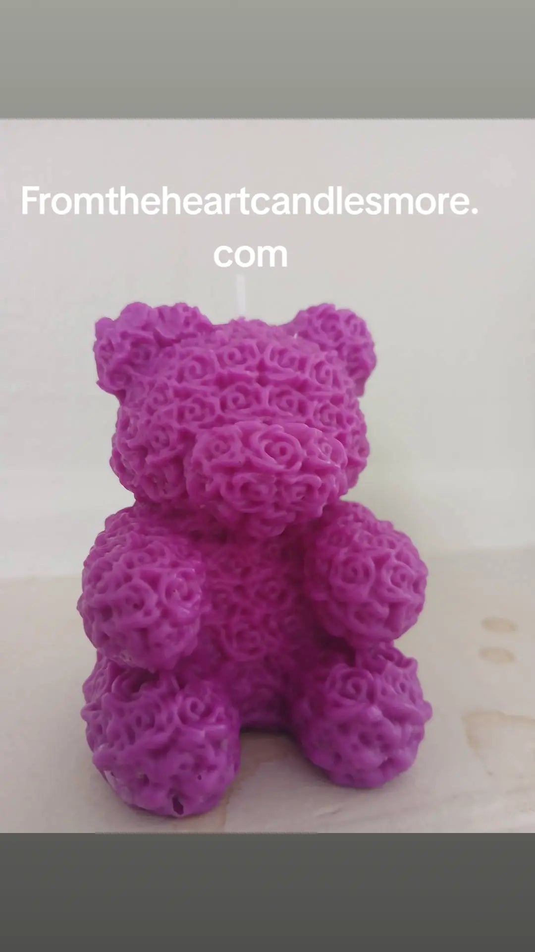 Rose bear candle